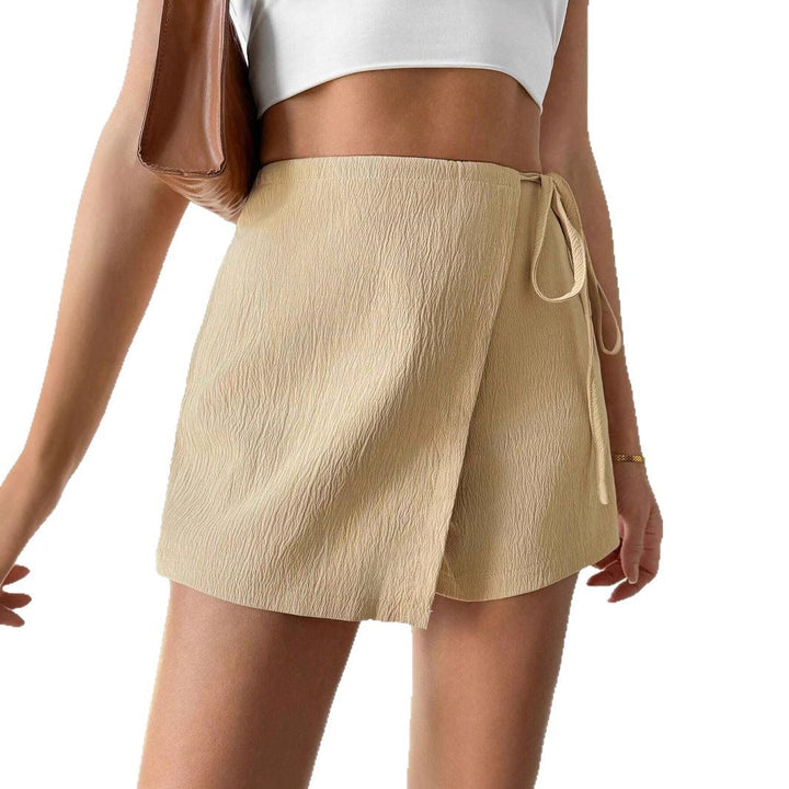 Dame Trendy Slynge Skirt med elastisk talje og sidelæns bindebælte Stilla