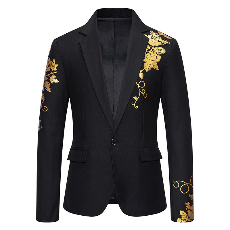 Herrer Elegant Floral Broderet Blazer Stilla