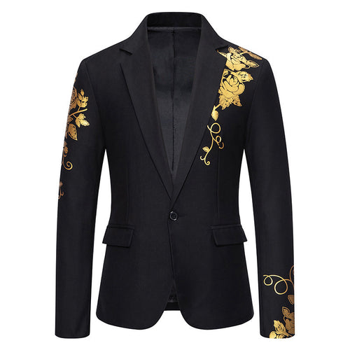 Herrer Elegant Floral Broderet Blazer Stilla