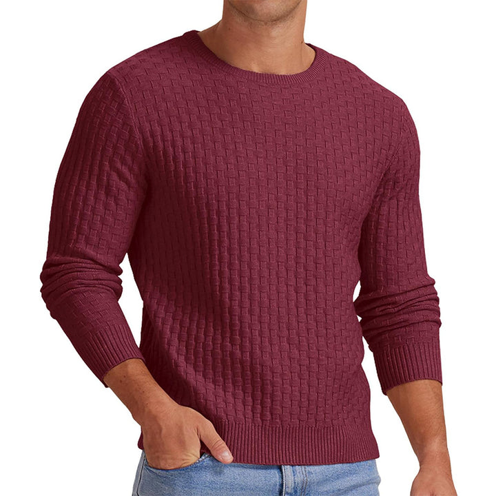 Herre strikkepullover med struktureret design Stilla