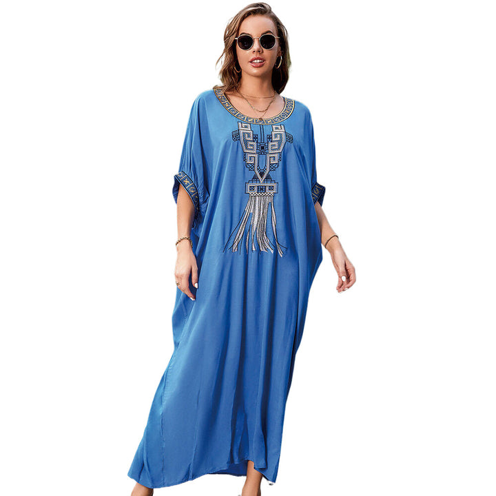 Dame Strandkaftan med kunstnerisk broderet udsmykning Stilla
