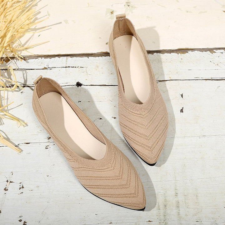 Dame elegante spidse Ballerinas med fashionabel strikdesign Stilla