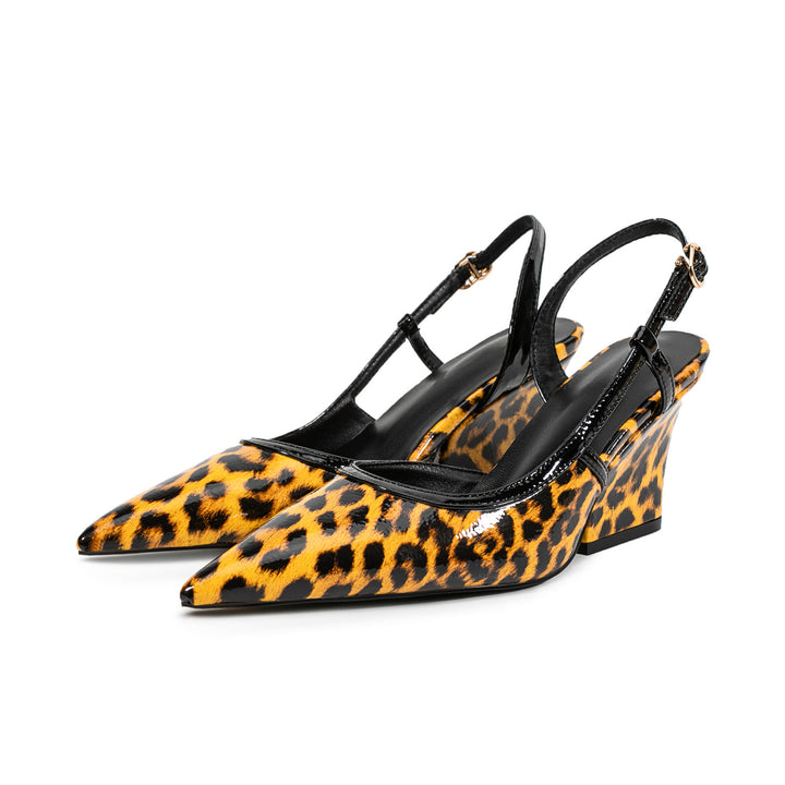 Femme Slingback Spids-Hæl med Chunky Blokstøtte Design Stilla
