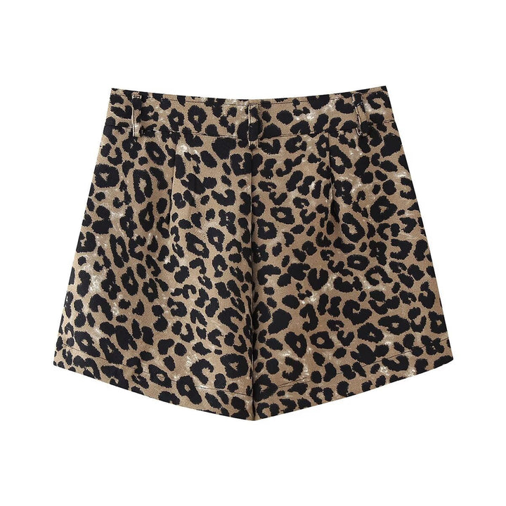 Femme Høj Talje Dyrtryk Denim Shorts Stilla