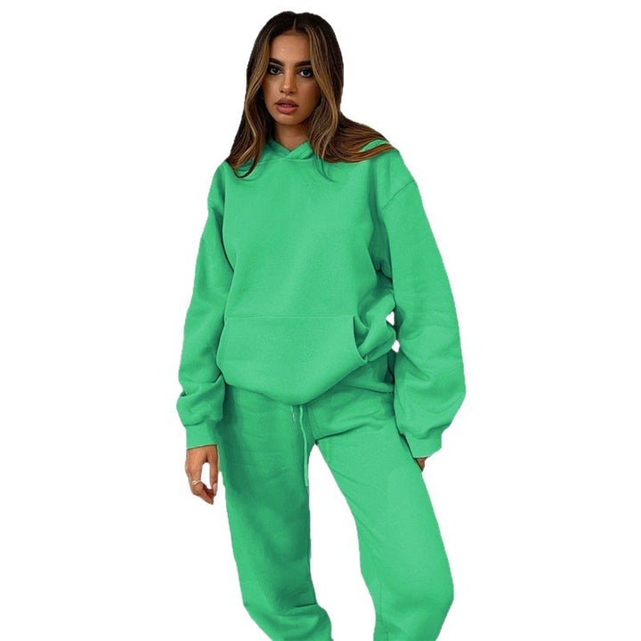 Kvinders hyggelige hætte jumpsuit lavet af høj kvalitet sweatshirt materiale Skovae