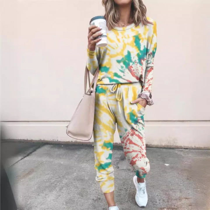Femme Langærmet Tie-Dye Lounge Sæt Stilla