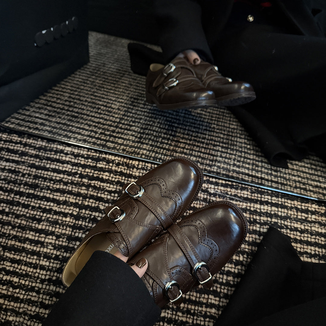 Femme Stilfulde Dobbelt-Spænde Loafers Stilla