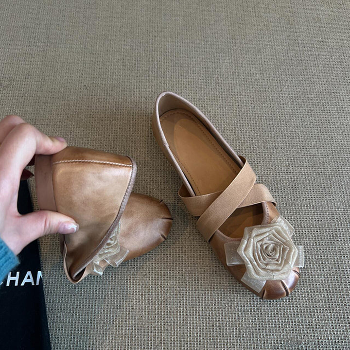 Dame Floral Dekoreret Ballet Sko Stilla