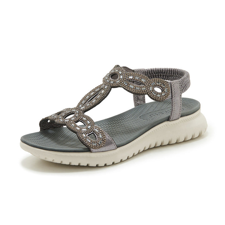 Dame mode toe separator sandaler med stabile dekorationer og dæmpende sål Stilla