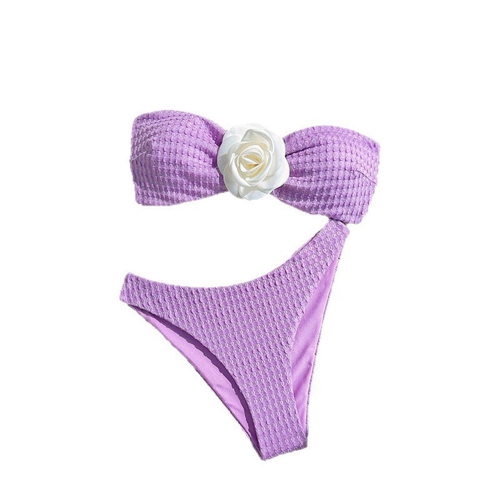 Dame Bandeau-Bikini med blomsterdetalje Skovae