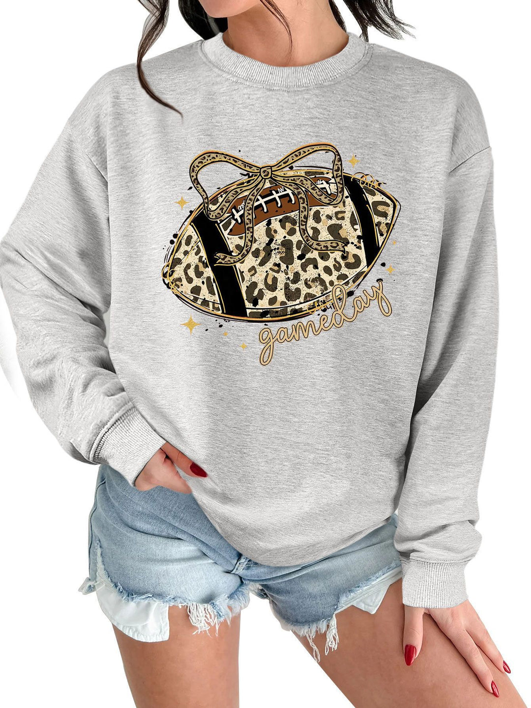 Kvinders sweatshirt med spændende sportsmotiv og afslappet skæring Stilla
