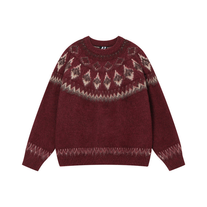 Dame stilfuld sweater med traditionelt mønster Stilla