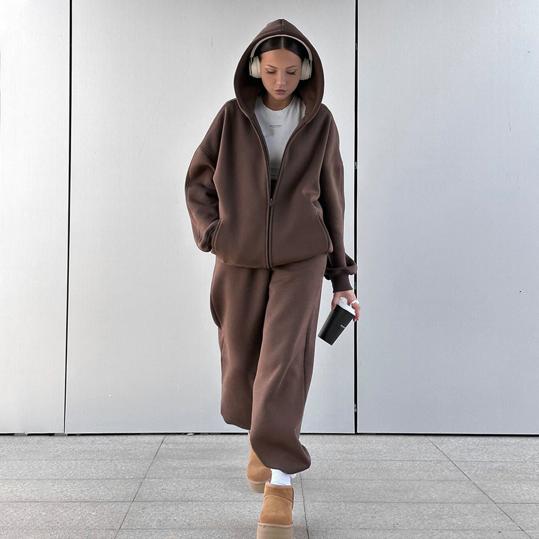 Kvindernes sporty hoodie og joggingbukser sæt Stilla
