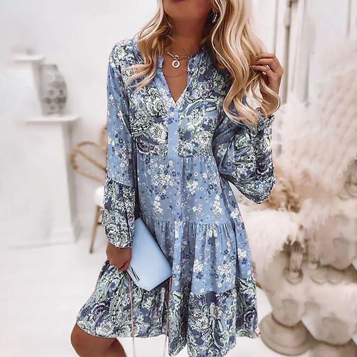 Dame blomsterprint kjole Stilla