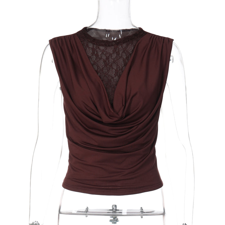 Dame Elegant top med raffineret spidsdetalje Skovae