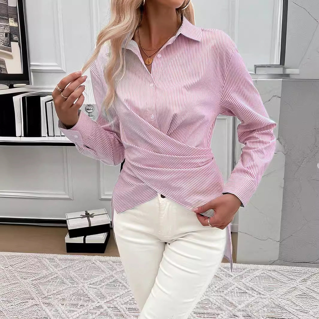 Dame Elegant og moderigtige skjorte med asymmetrisk snit Stilla