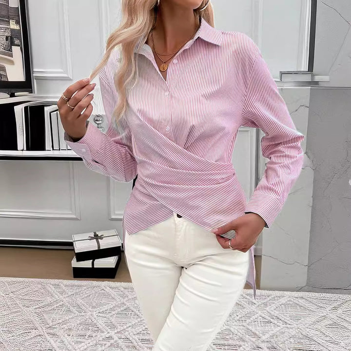 Dame Elegant og moderigtige skjorte med asymmetrisk snit Stilla