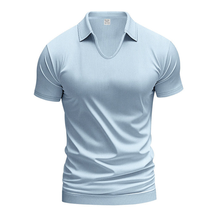 Herre kortærmet poloshirt med struktureret vaflemønster og moderne snit Stilla