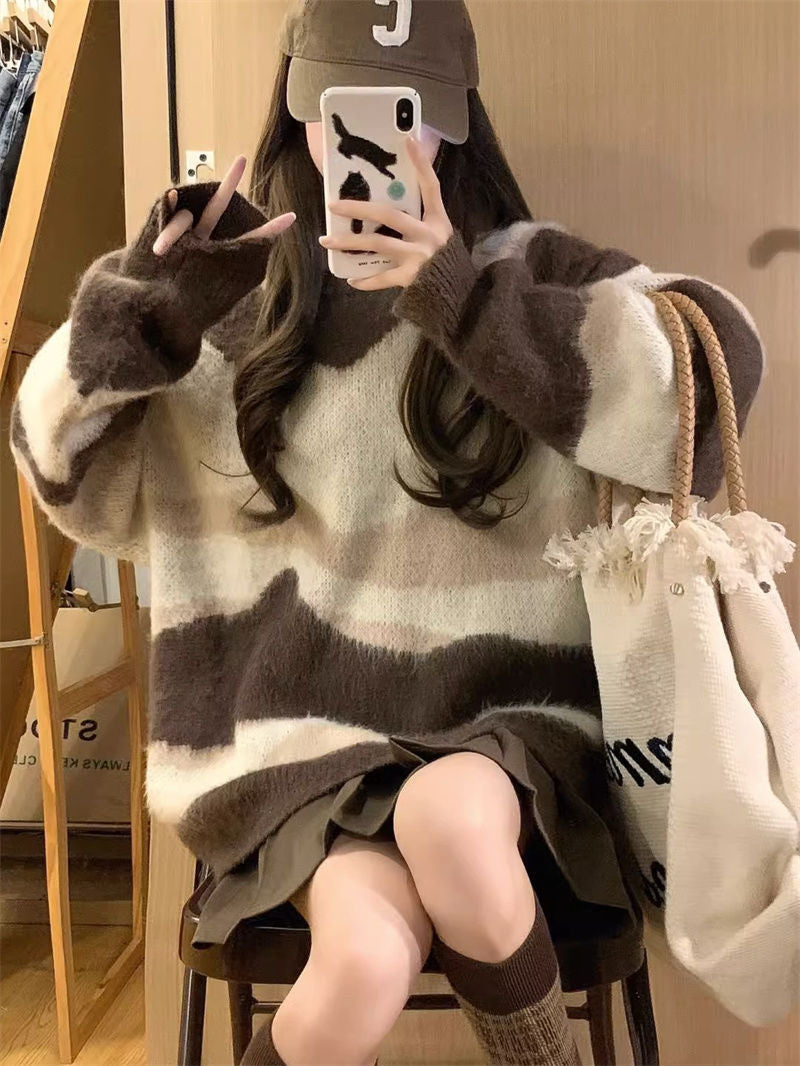 Kvinders hyggelige oversized sweater med moderne farvegradienter Stilla