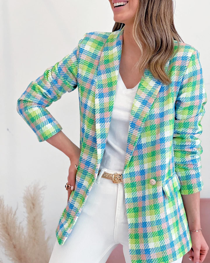 Dame mode Tweed-blazer med struktureret overmateriale og afslappet pasform Stilla