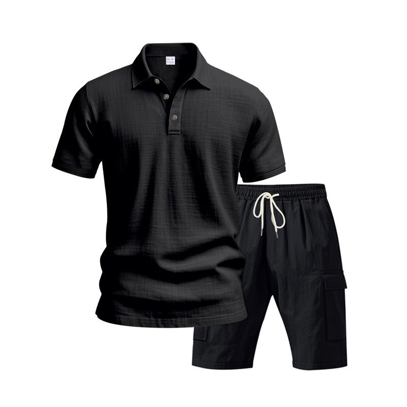 Herrer stilfuld polo skjorte med komfortable cargo shorts Stilla