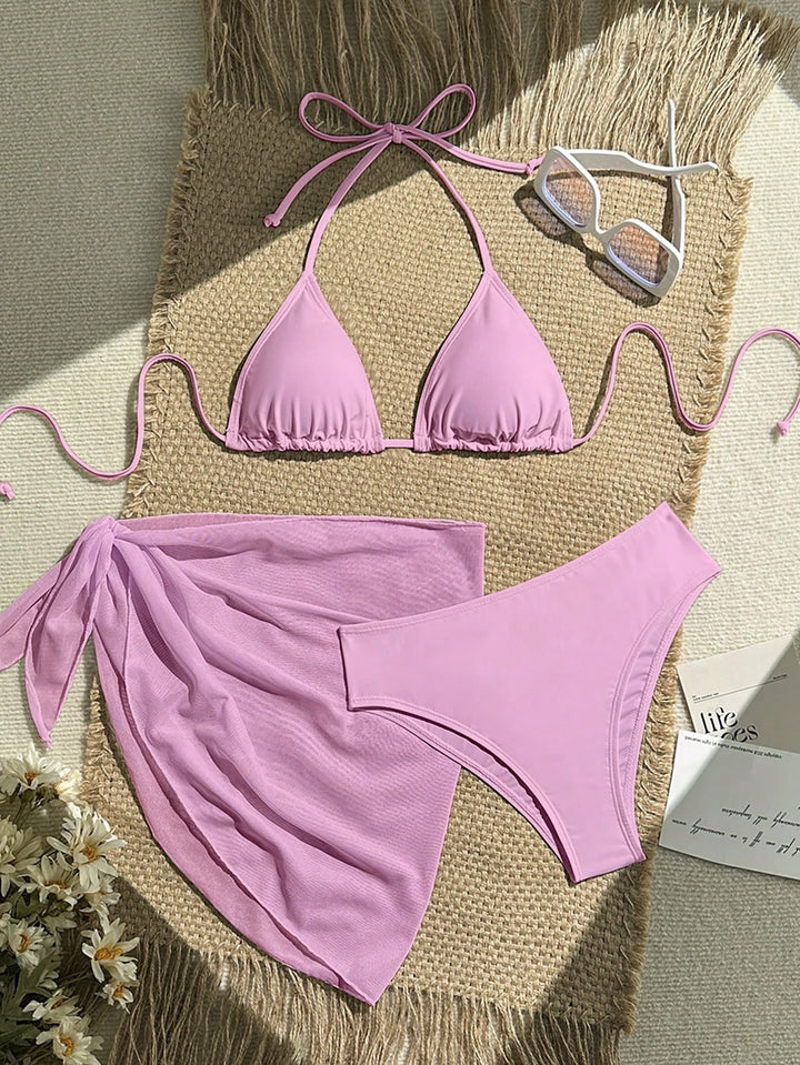 Dame trekant bikini med indpakning og justerbare stropper Skovae