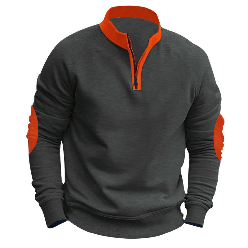 Herrer sporty sweatshirt med funktionel lynlås og kontrastdetaljer Stilla