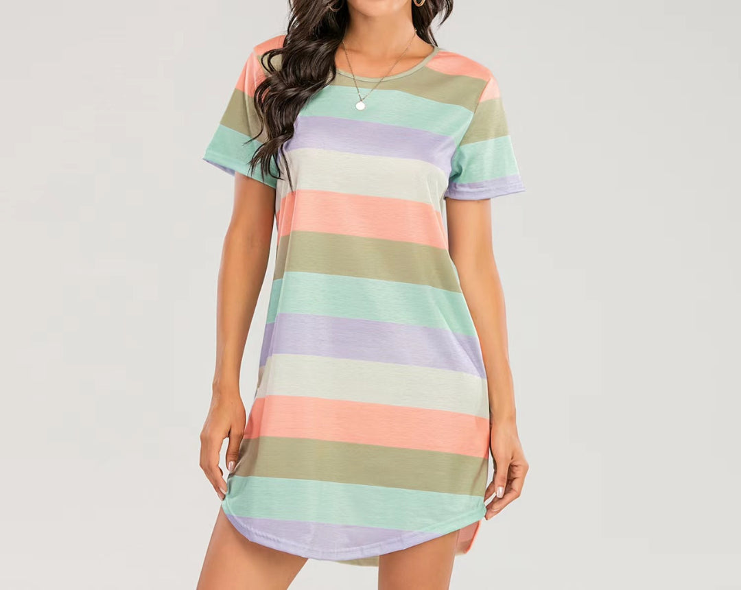 Dame Fritids Grafik T-Shirt Kjole Stilla