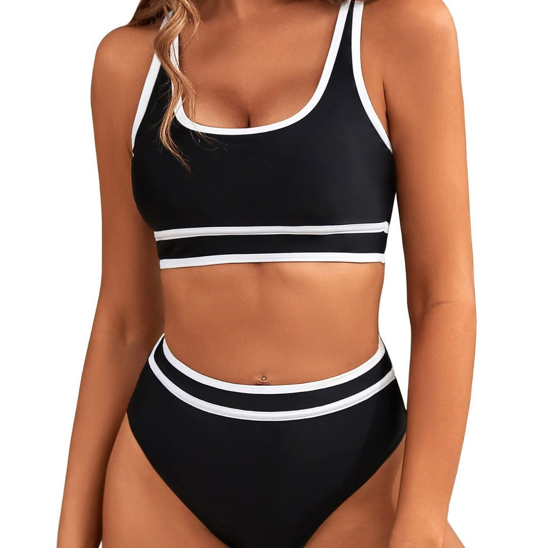 Dame Sporty Bikini-sæt med kontrastdetaljer og høj talje Stilla