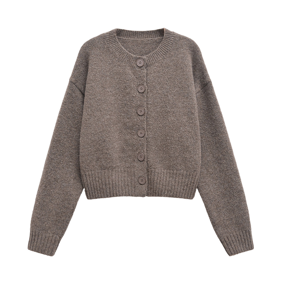 Femme Cozy Cropped Cardigan med knaplukning Stilla