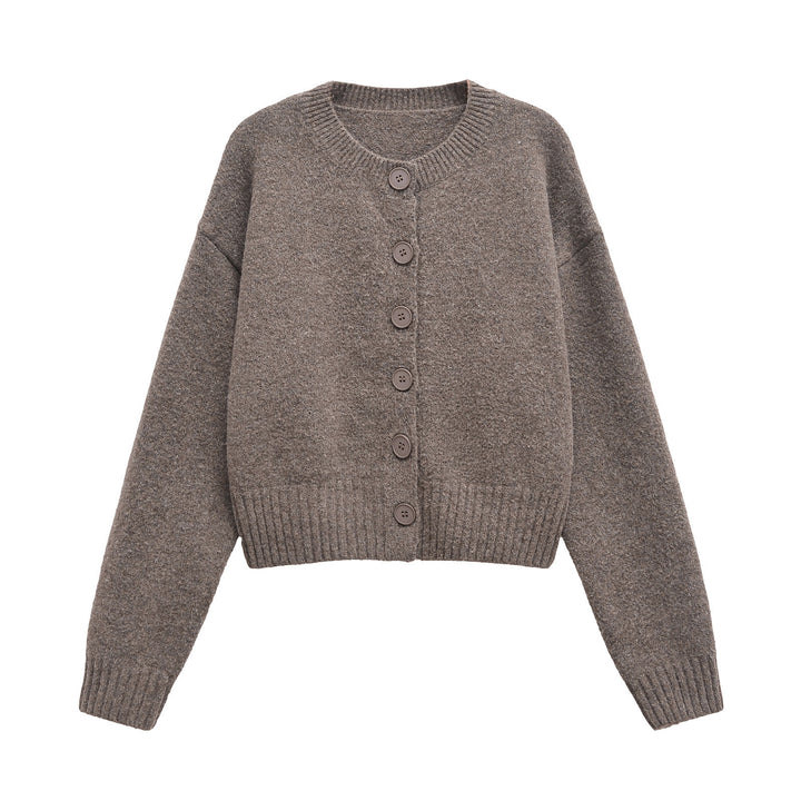 Femme Cozy Cropped Cardigan med knaplukning Stilla