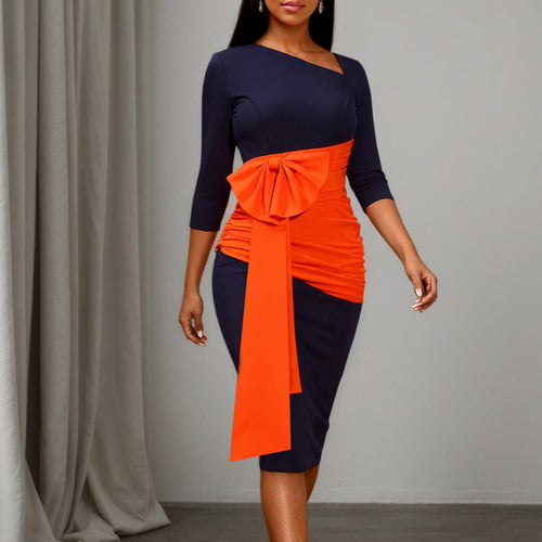 Dame Effortlessly Chic Kjole med asymmetrisk design og voluminøst flæseelement Skovae
