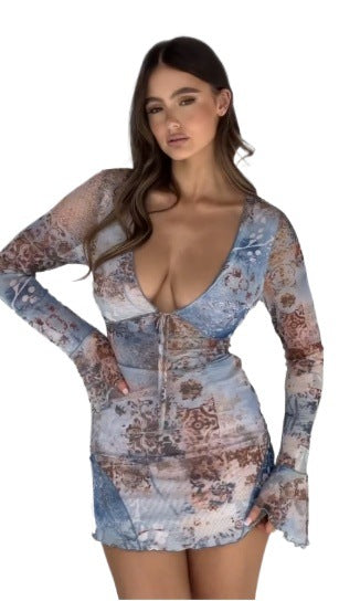Stilla | Dyb V Højkvalitets Sexy Bodycon Mini Nederdel