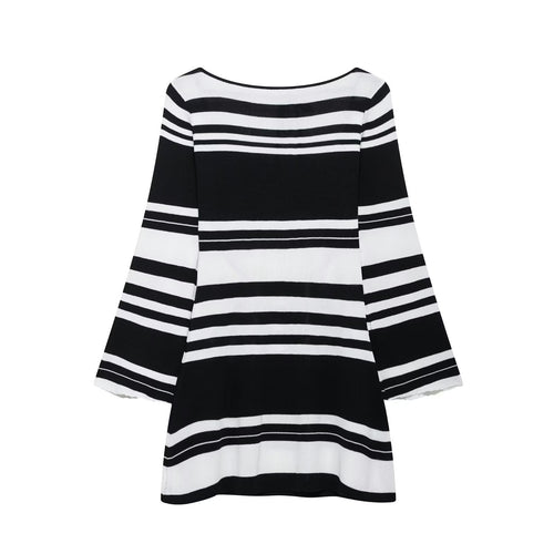 Femme Bell Sleeve Stribet Tunika Kjole Stilla