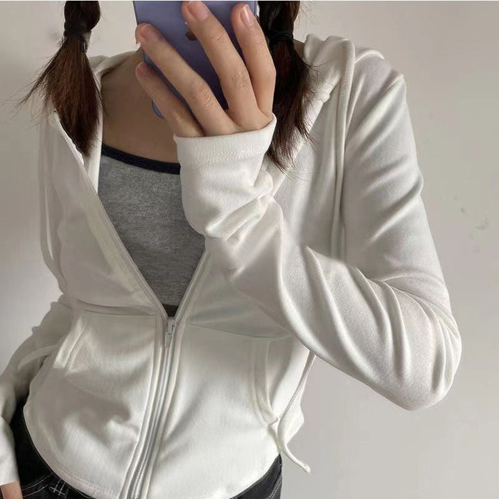 Dame mode hoodie med praktisk lynlås Stilla