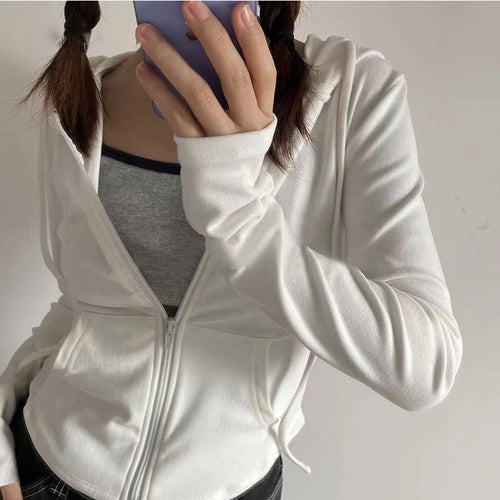Dame mode hoodie med praktisk lynlås Stilla