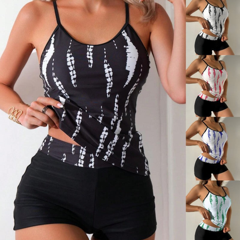 Dame sporty tankini-sæt med stilfuldt design og bevægelsesvenlig pasform Stilla