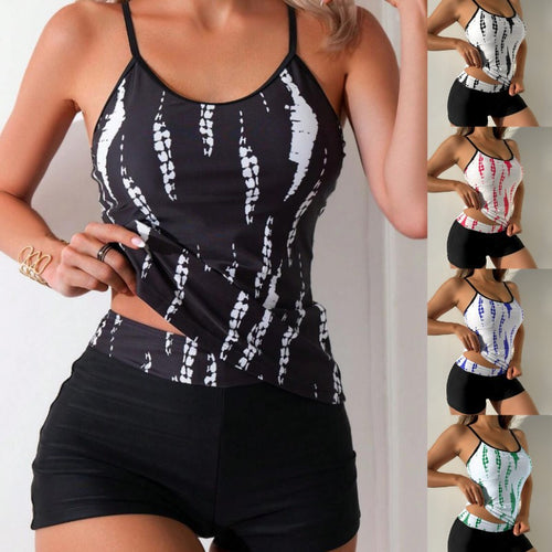 Dame sporty tankini-sæt med stilfuldt design og bevægelsesvenlig pasform Stilla