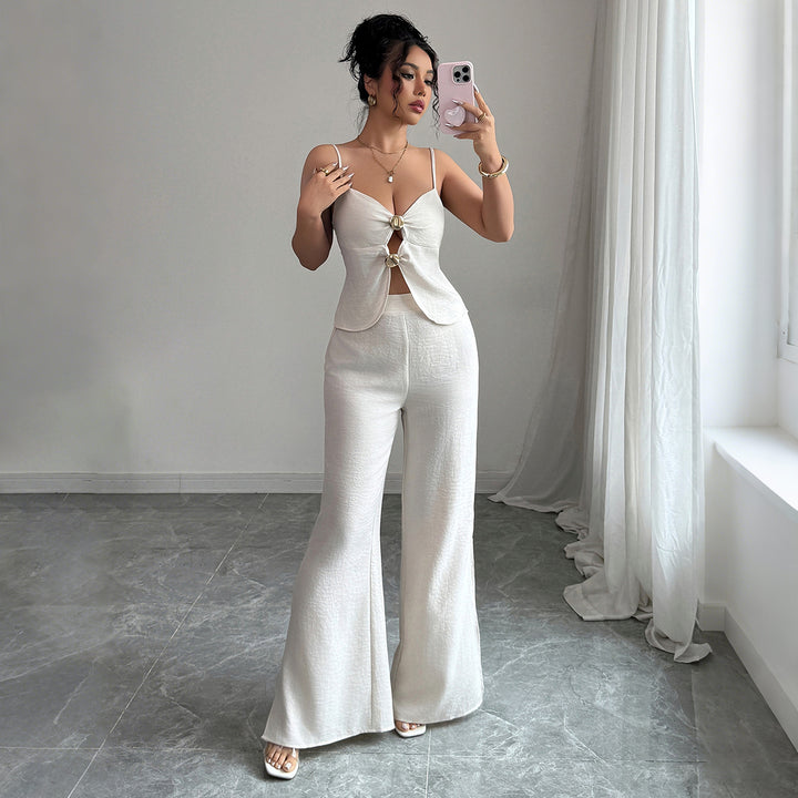 Dame elegant top med smart buksedragt Stilla