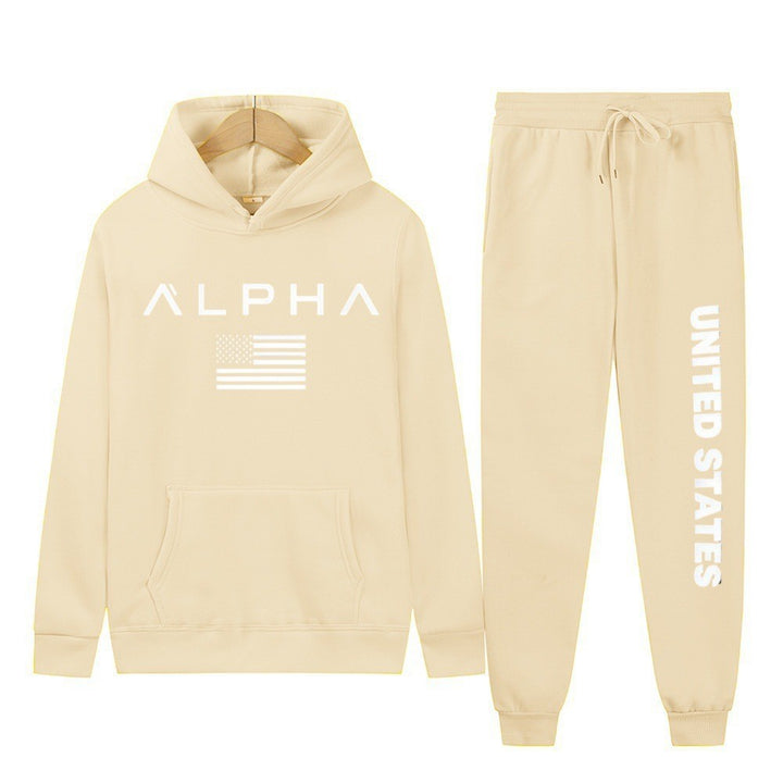 Kvinders hoodie og joggingbukser sæt med kreativt frontprint og sporty snit Skovae