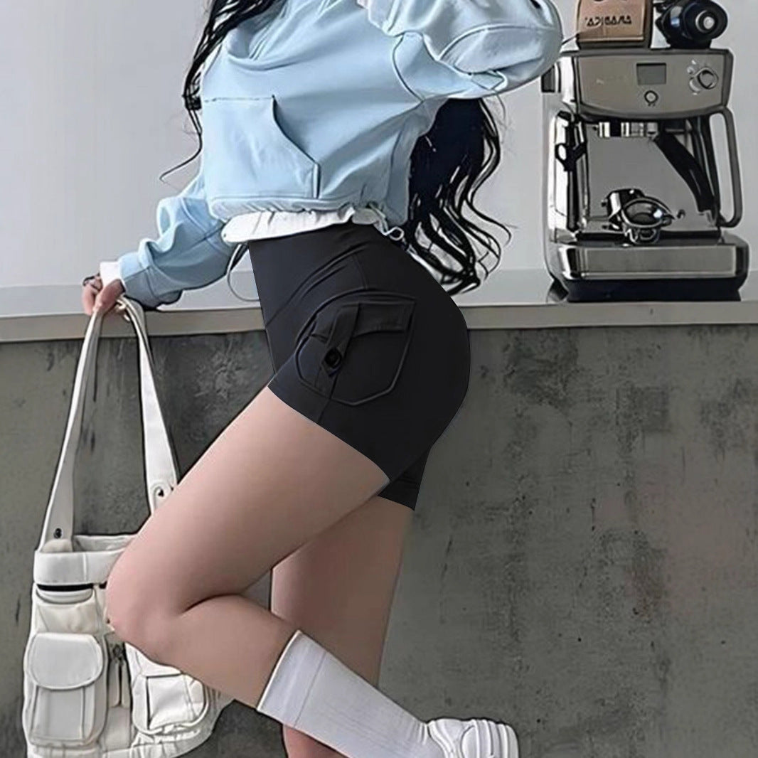 Dame Sporty Shorts med praktiske sidelommer og elastisk talje Skovae