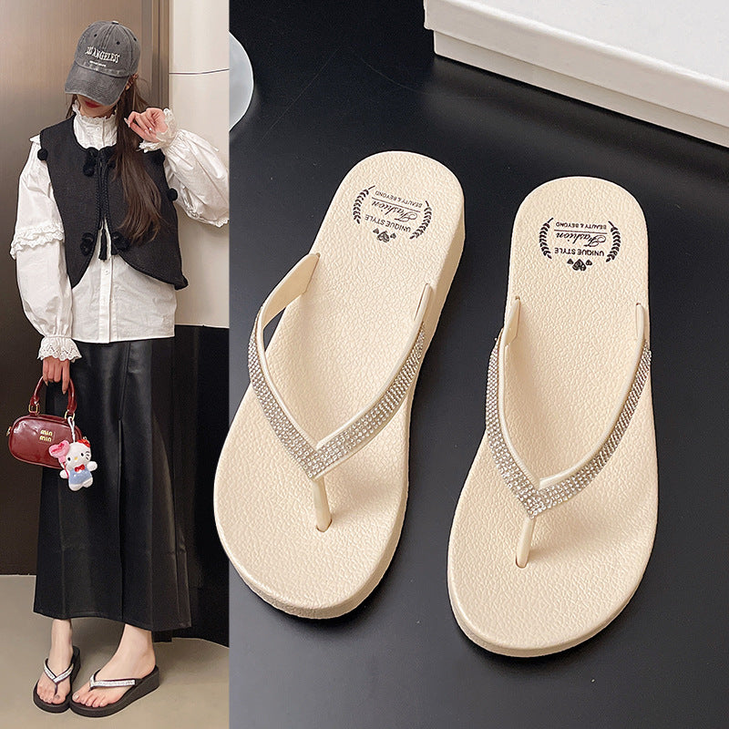 Dame Komfortable Flip-Flops med glitrende detaljer og ergonomisk sål Stilla
