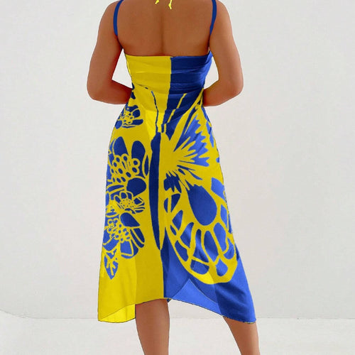 Dame Floral Print Schwimmeddelskjole Stilla