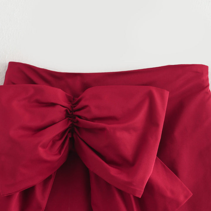 Femme Elegante Sløjfe-Detail Mini Nederdel Stilla