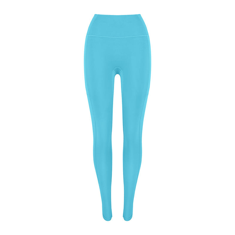 Dame højtaljede fitness-leggings i åndbart materiale Stilla