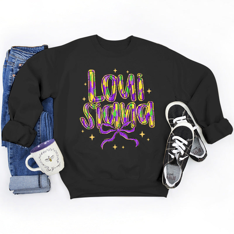 Kvinders sweatshirt med kreativ skrift og blødt inderskud Stilla