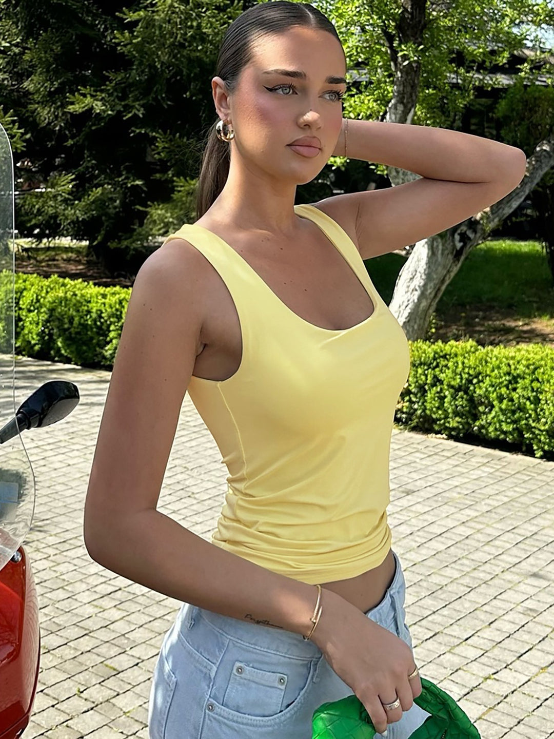 Damer Komfortabel Crop-Top i elastisk materiale med modisk snit Stilla