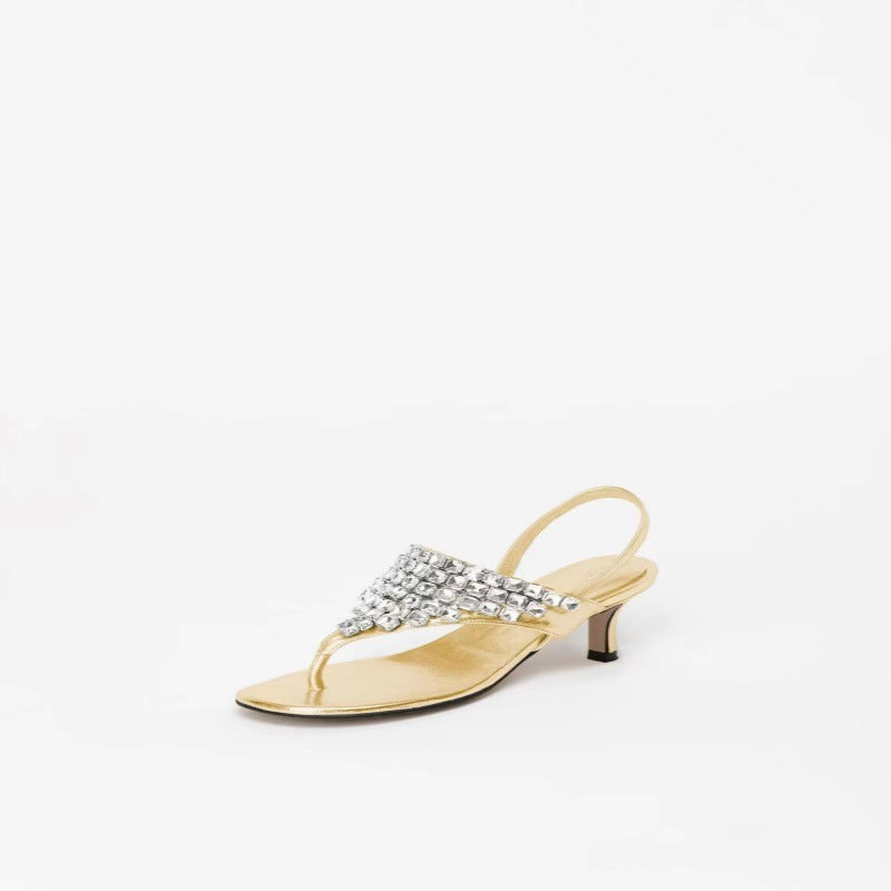 Dame Elegant med strass dekoreret Slingback Sandaler Stilla