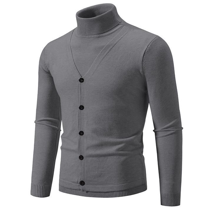 Stilfuld herre rullekrave cardigan trøje Stilla