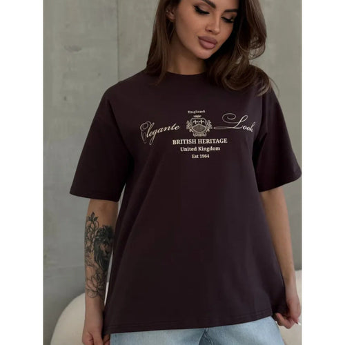 Dame T-shirt med elegant tekst og afslappet pasform Stilla